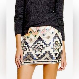 NWT Express Multicolor Geometric Mini Skirt